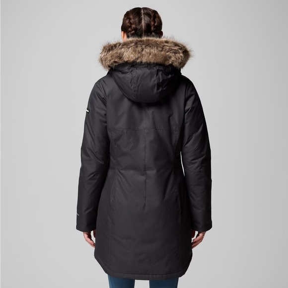 EUC Columbia Women's Suttle Mountain™ Long Insulated Jacket • M • Black/Charcoal - Picture 2 of 14